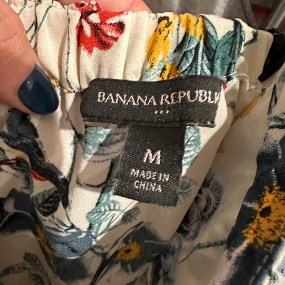 Floral Halter Top Banana Republic M Multicolor 100% Polyester Womens Summer Boho - Picture 7 of 7